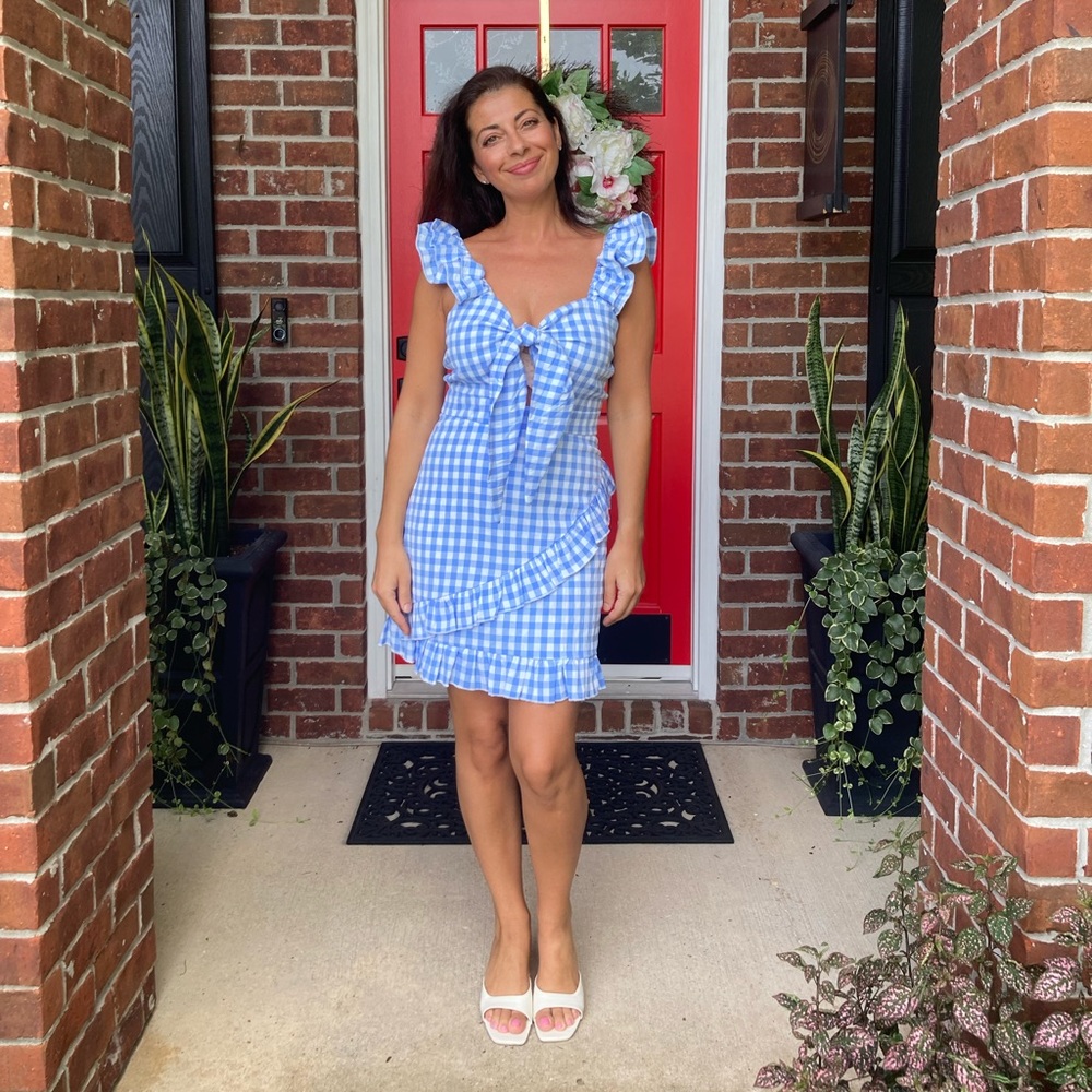 Gingham Print Mini Dress